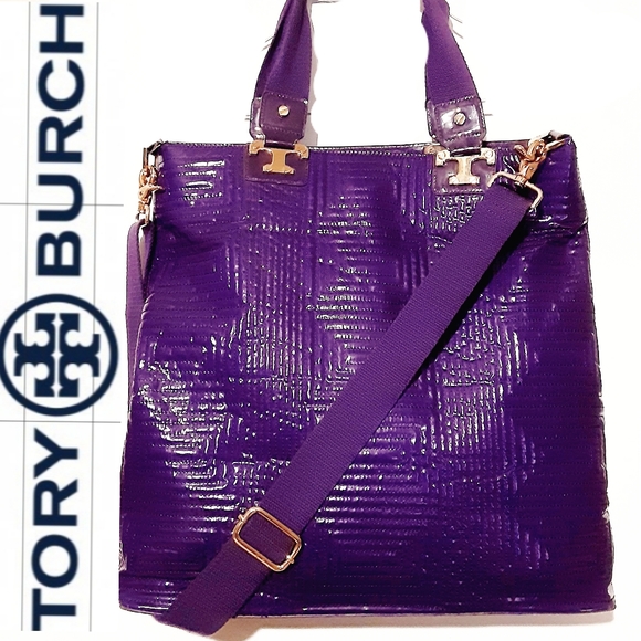 Tory Burch Handbags - TORY BURCH Patent Quilt Tote Crossbody NWOT